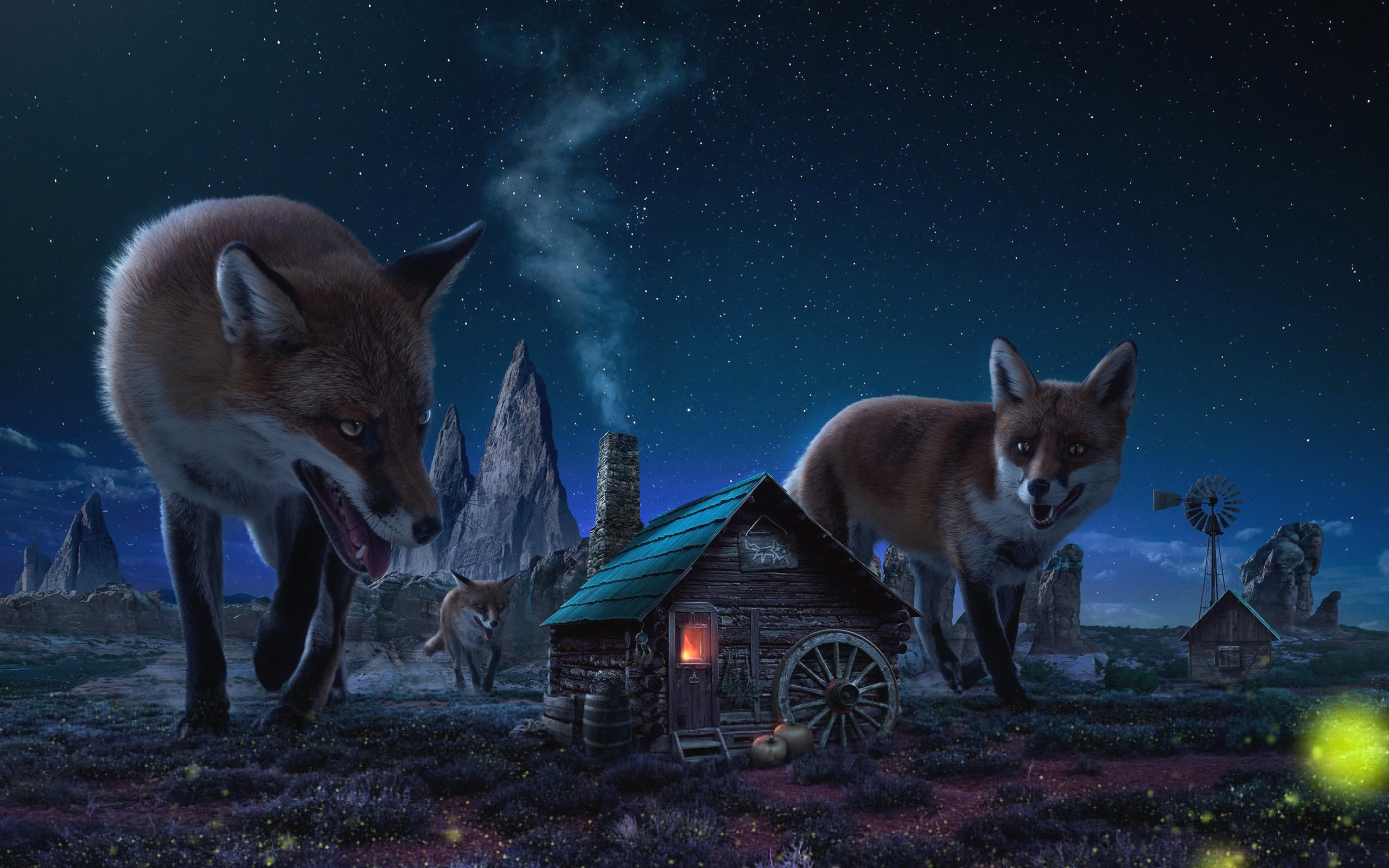 Обои Fox Demons 2560x1600