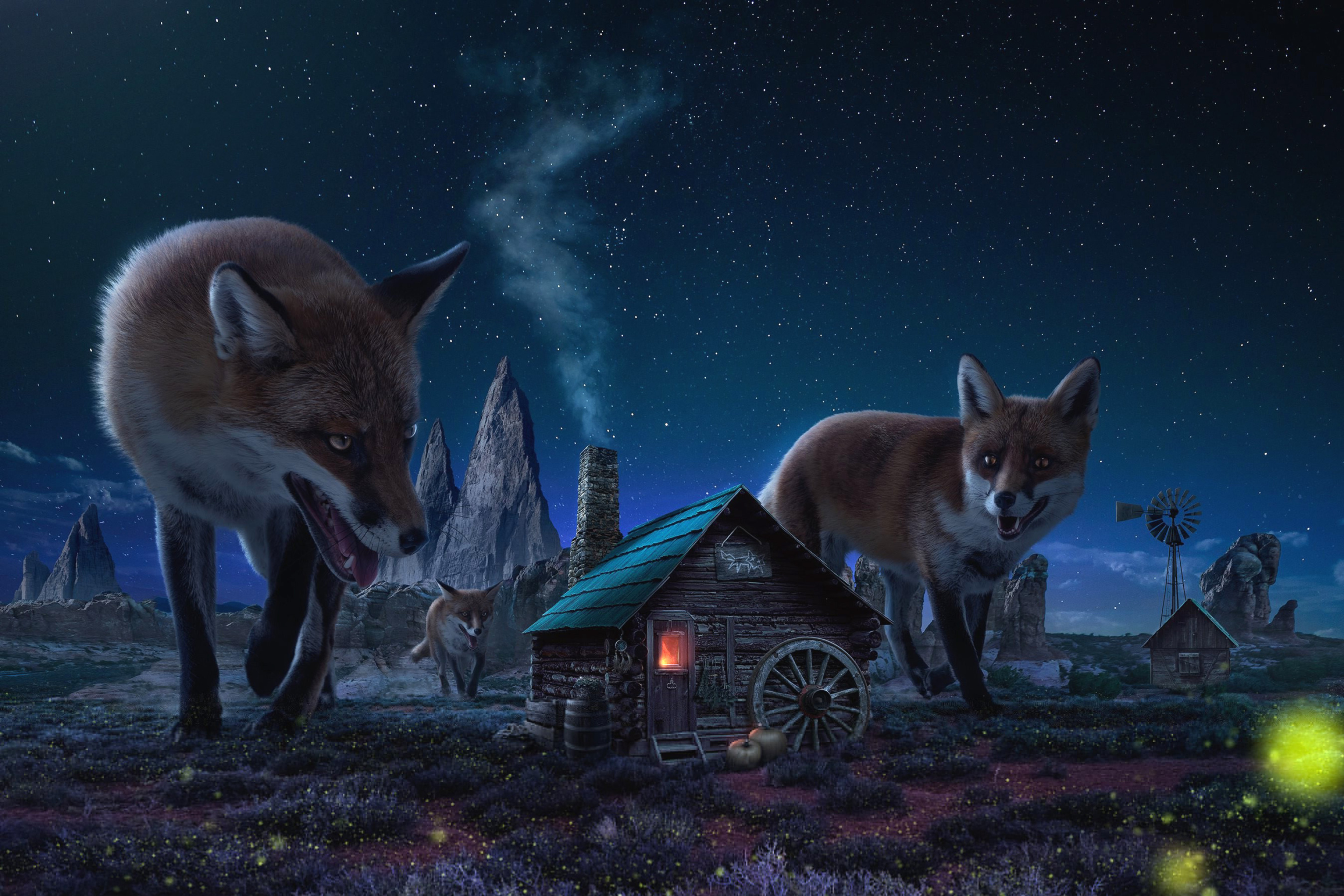 Das Fox Demons Wallpaper 2880x1920