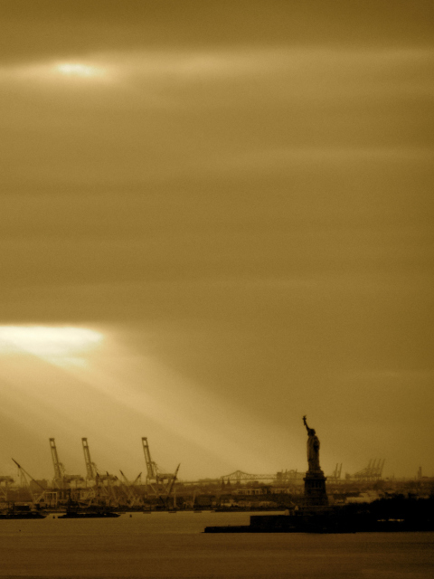 Обои Statue Of Liberty In Sunshine 480x640