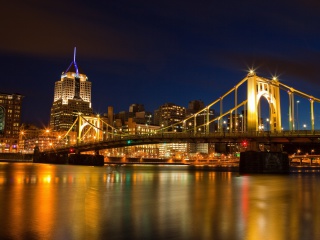 Обои Bridge in Pittsburgh Pennsylvania 320x240