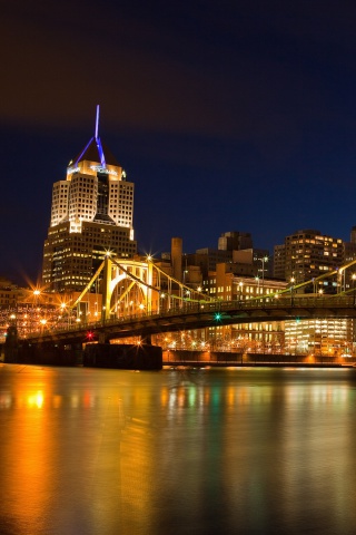 Das Bridge in Pittsburgh Pennsylvania Wallpaper 320x480