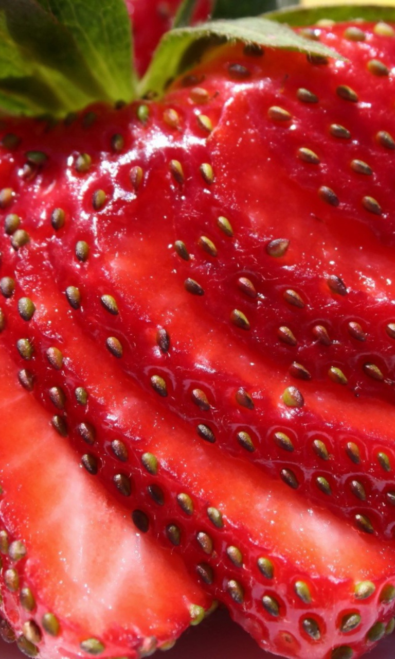 Sliced Strawberries wallpaper 768x1280