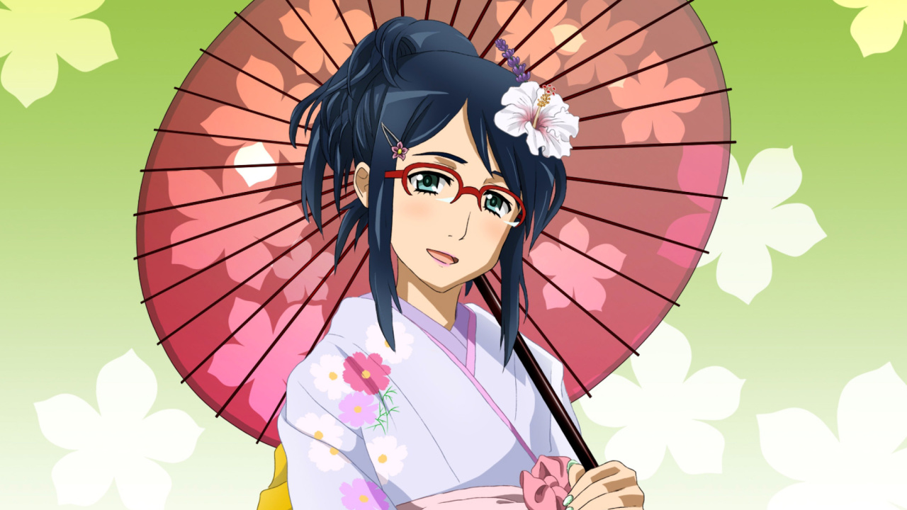 Anime Girl in Kimono wallpaper 1280x720