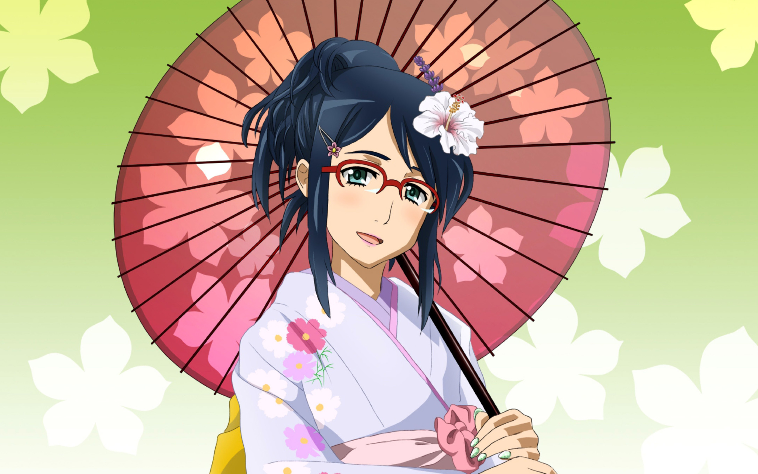 Обои Anime Girl in Kimono 2560x1600