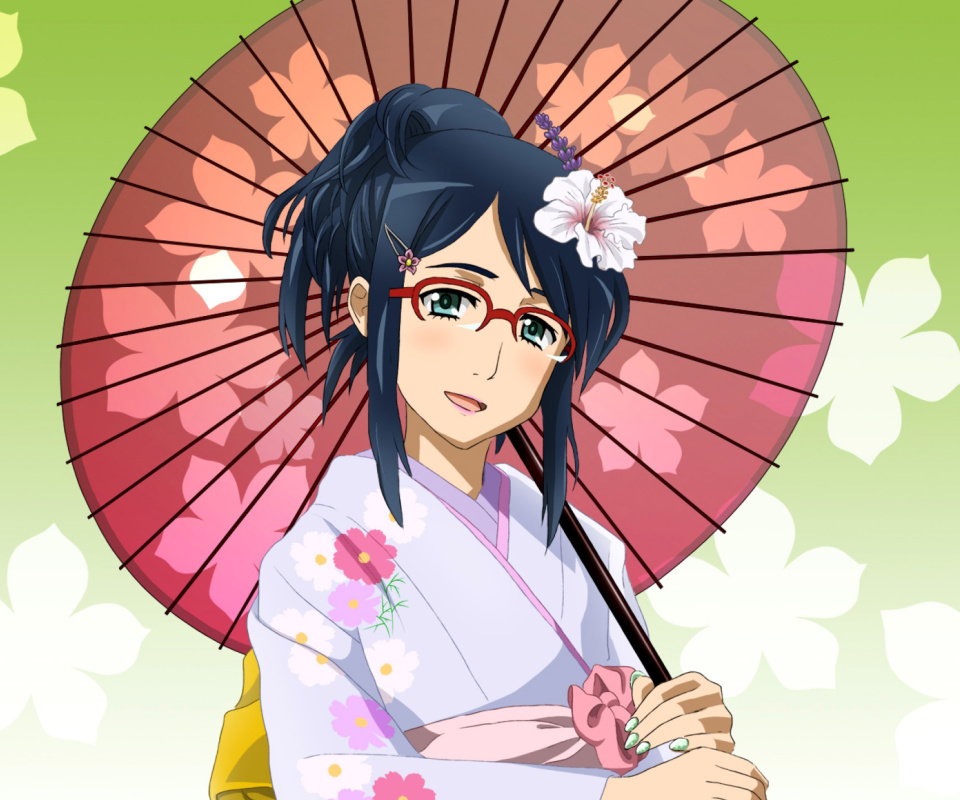 Обои Anime Girl in Kimono 960x800
