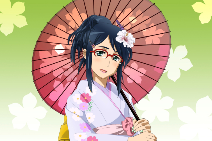 Anime Girl in Kimono screenshot #1