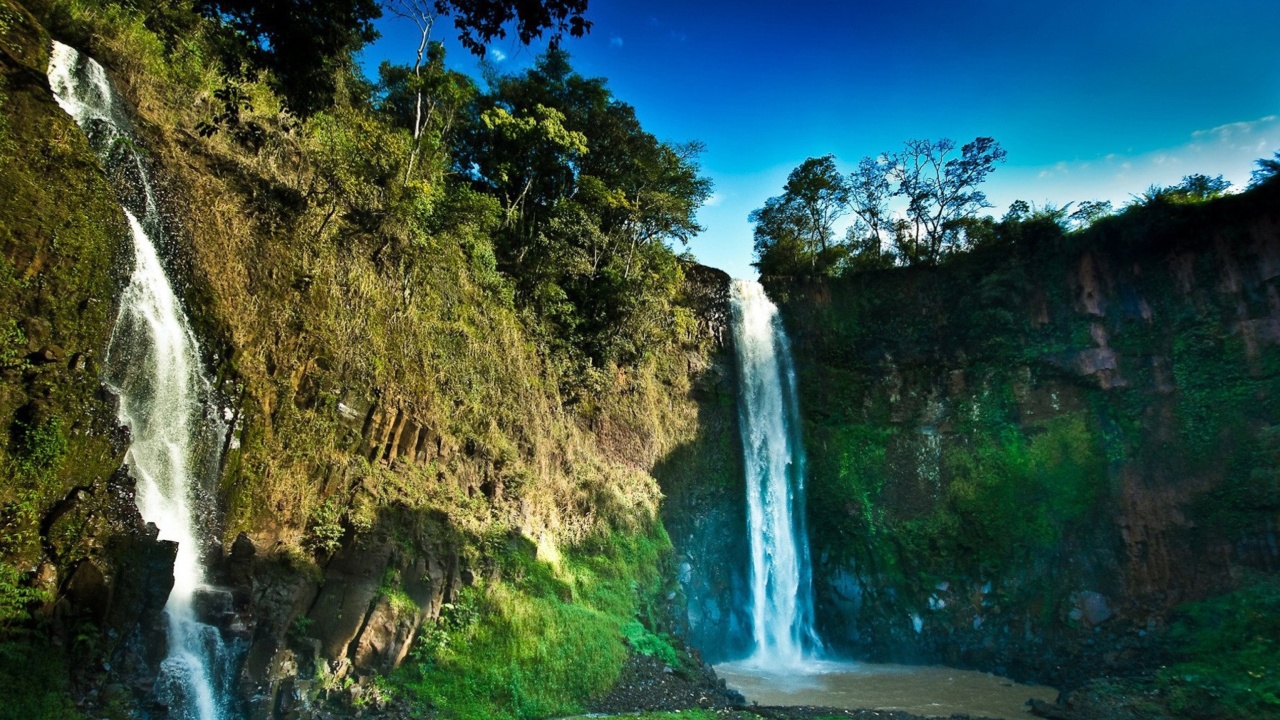 Rocks with Waterfall wallpaper 1280x720