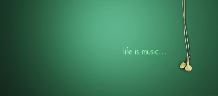 Das Life Is Music Wallpaper 720x320