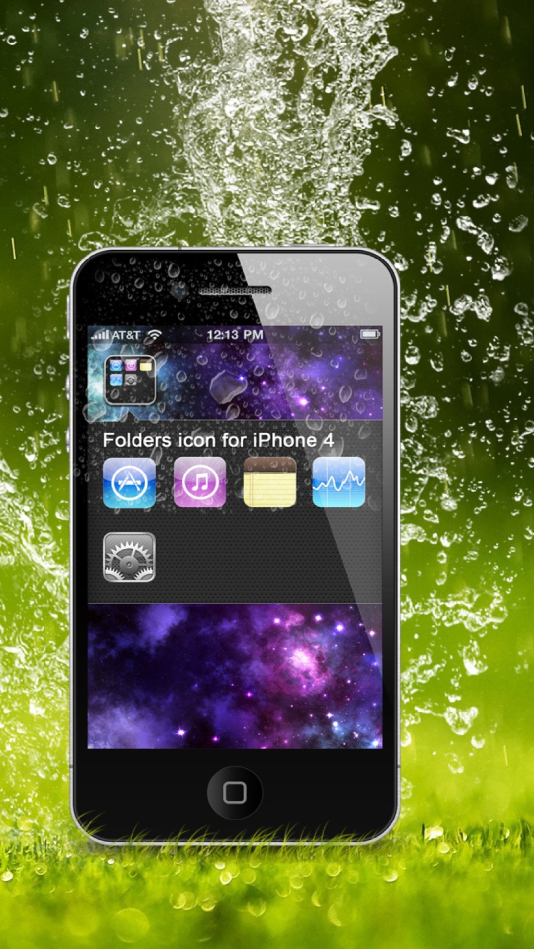 Screenshot №1 pro téma Rain Drops iPhone 4G 1080x1920