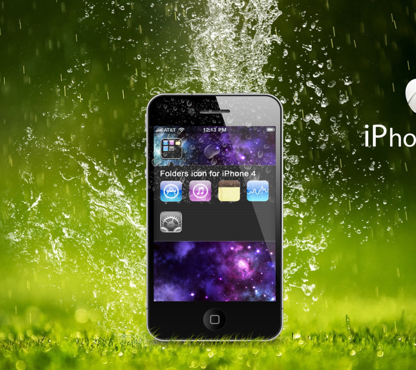 Screenshot №1 pro téma Rain Drops iPhone 4G 1440x1280