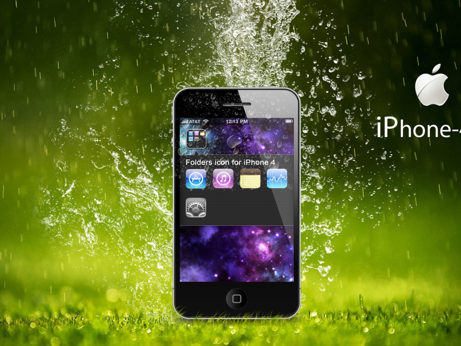 Das Rain Drops iPhone 4G Wallpaper 1600x1200