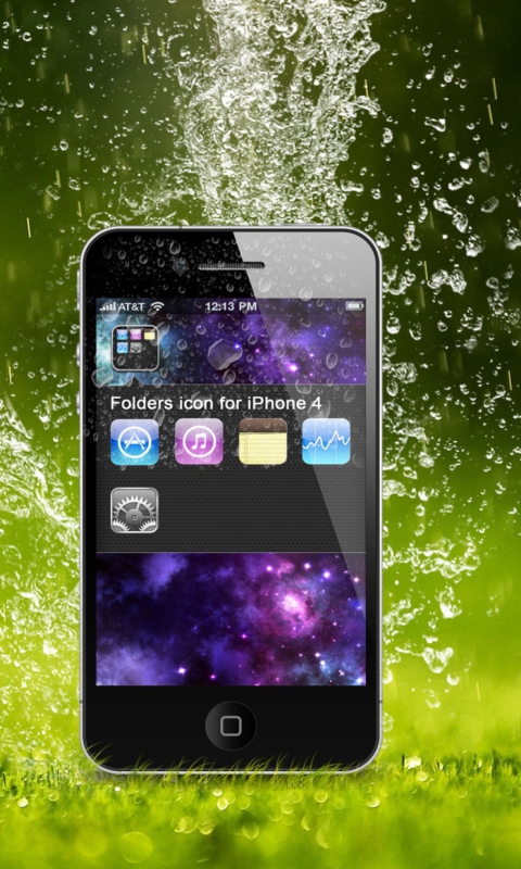 Screenshot №1 pro téma Rain Drops iPhone 4G 480x800