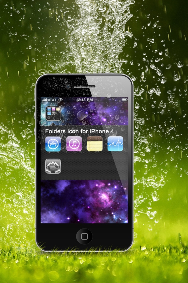 Screenshot №1 pro téma Rain Drops iPhone 4G 640x960