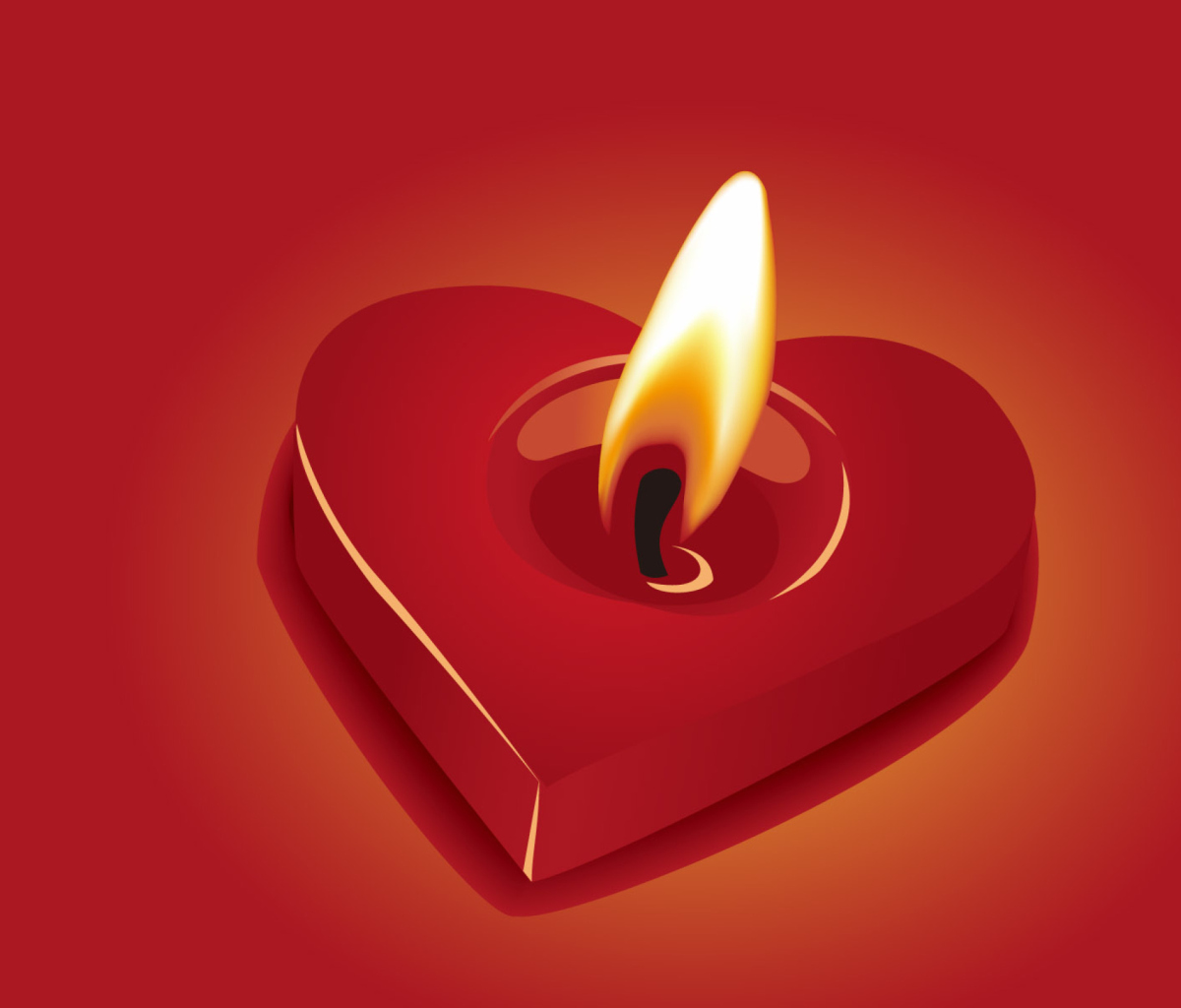 Обои Heart Candle 1200x1024