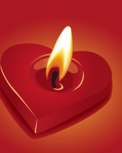 Das Heart Candle Wallpaper 176x220