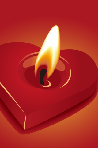 Das Heart Candle Wallpaper 320x480