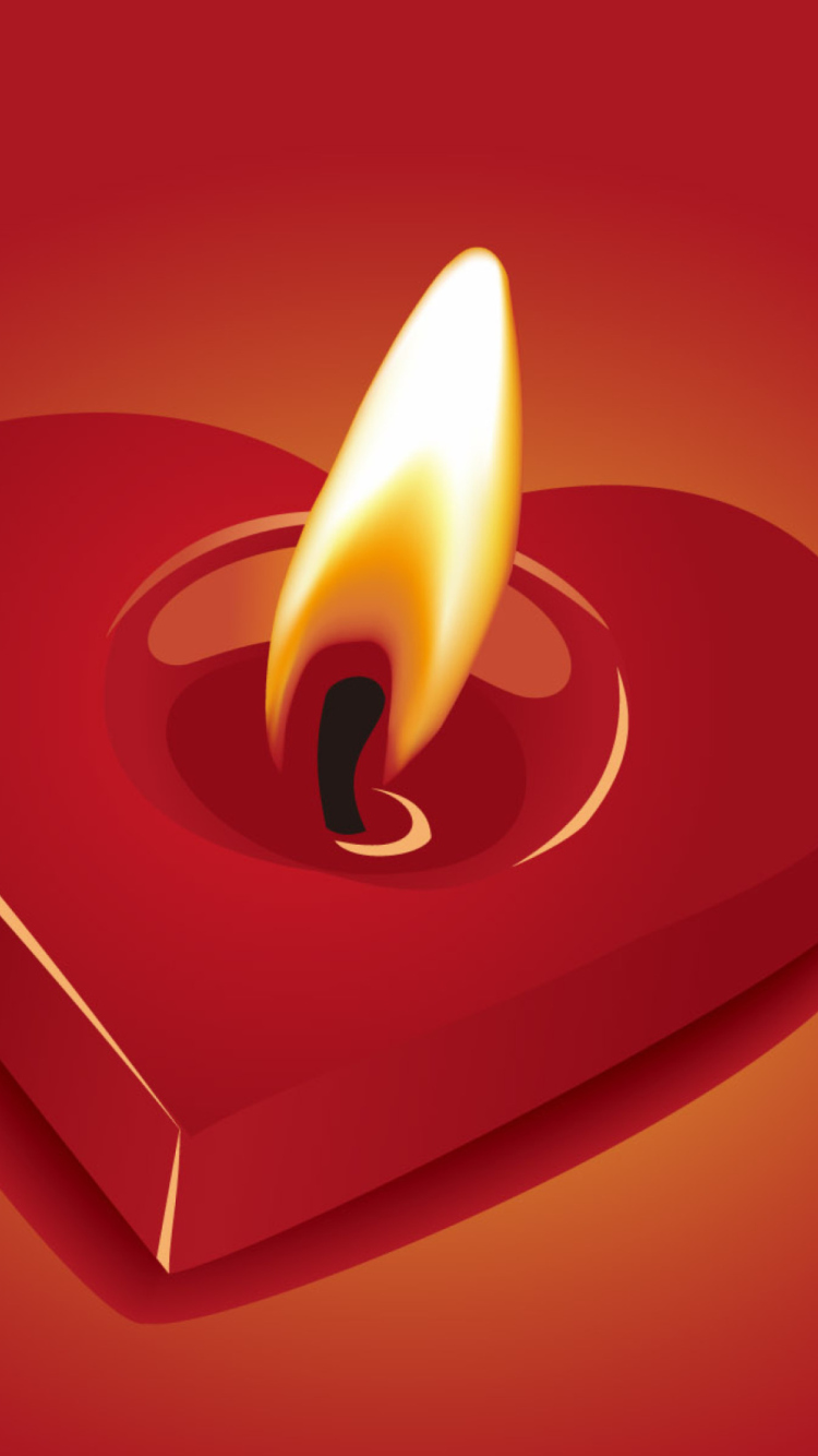 Das Heart Candle Wallpaper 750x1334
