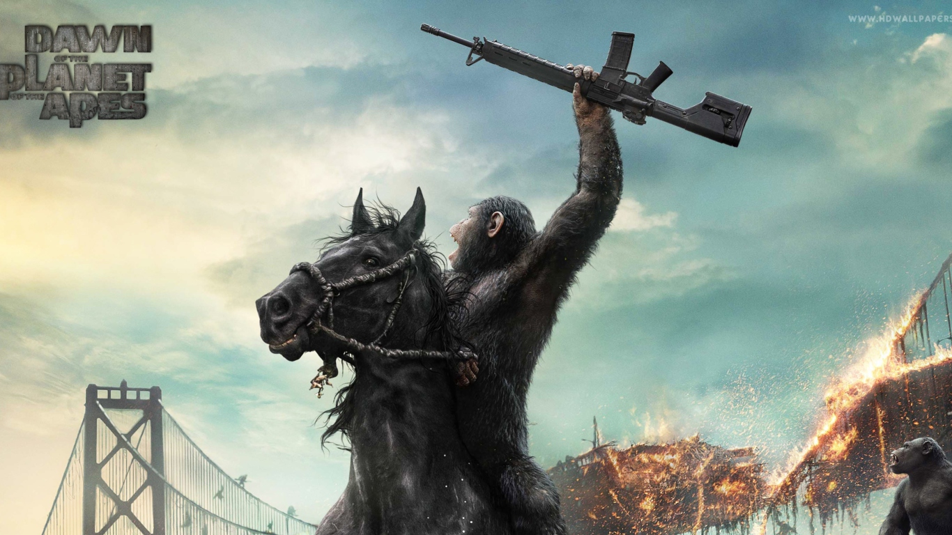 Dawn Of The Planet Of The Apes Movie wallpaper 1366x768