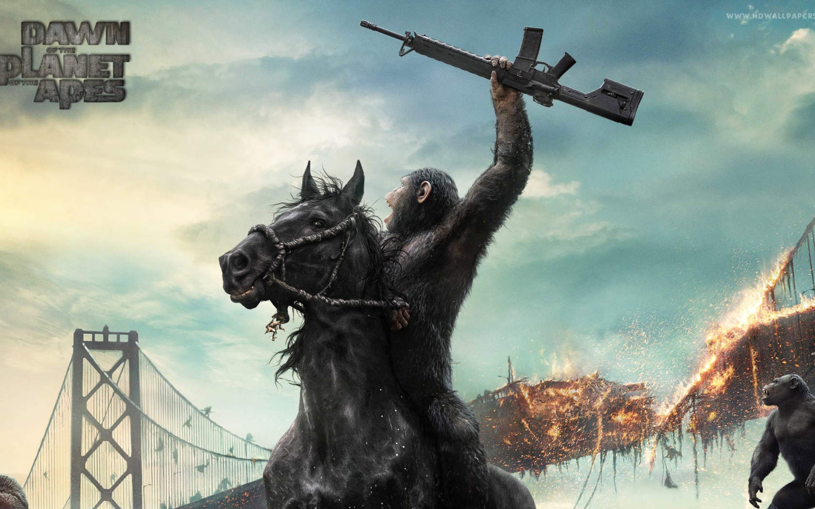 Dawn Of The Planet Of The Apes Movie wallpaper 1680x1050