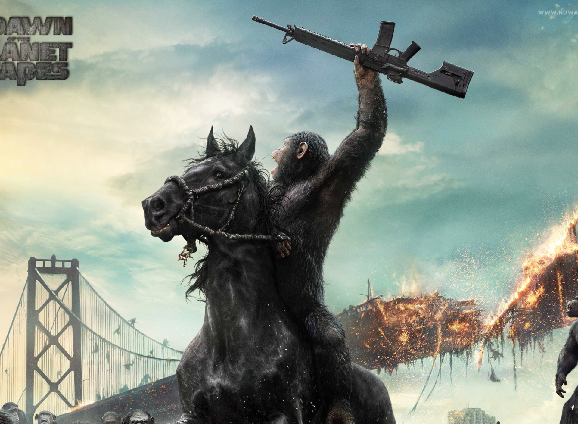 Das Dawn Of The Planet Of The Apes Movie Wallpaper 1920x1408