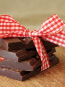Das Chocolate And Red Bow Wallpaper 132x176