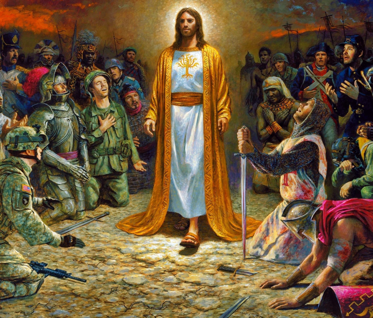 Das Soldiers & Jesus Wallpaper 1200x1024