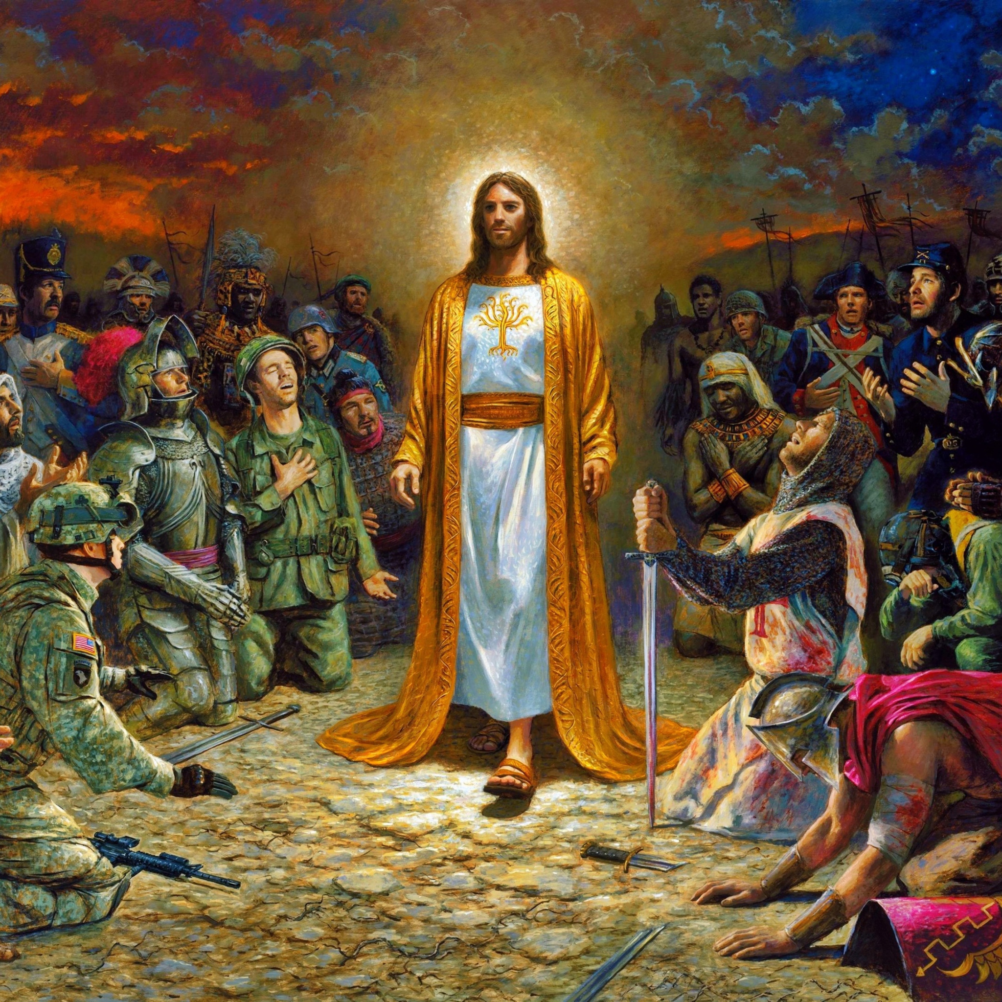 Das Soldiers & Jesus Wallpaper 2048x2048