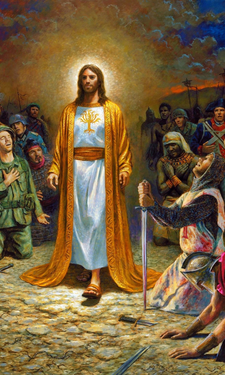 Das Soldiers & Jesus Wallpaper 768x1280