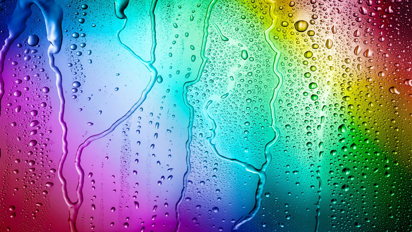 Screenshot №1 pro téma Rainbow Drops 1366x768