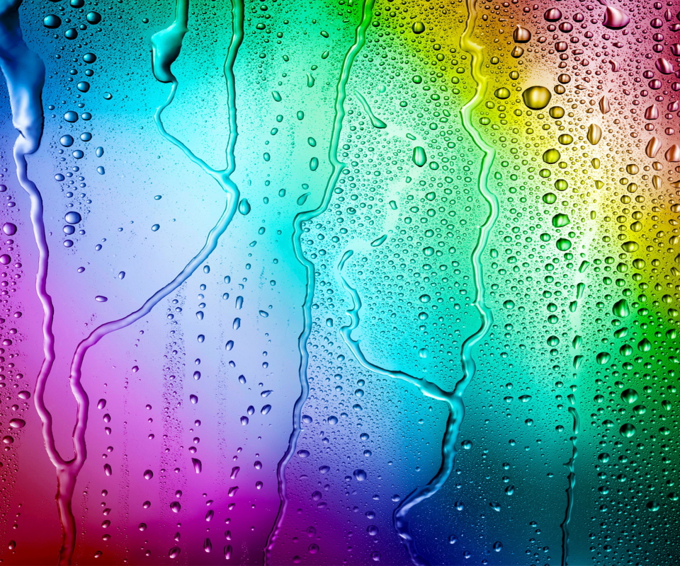 Das Rainbow Drops Wallpaper 960x800