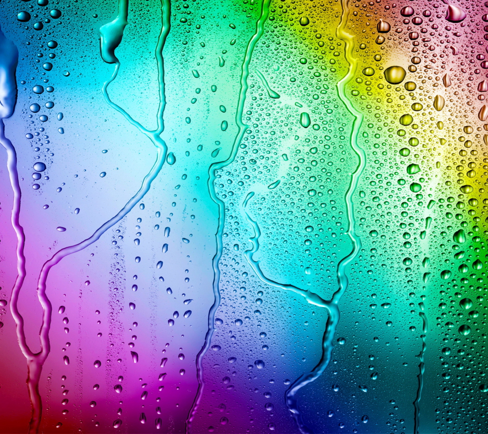 Das Rainbow Drops Wallpaper 960x854