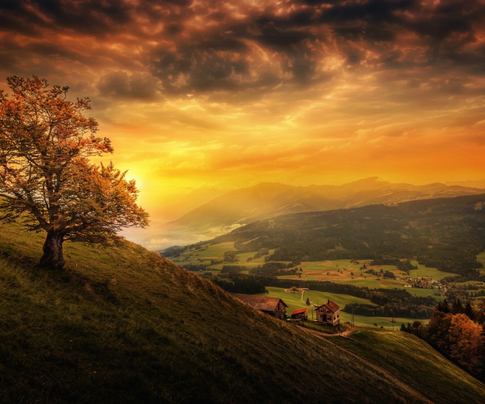 Das Switzerland Autumn Scenery Wallpaper 960x800