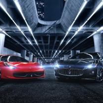 Fondo de pantalla Ferrari compare Maserati 208x208