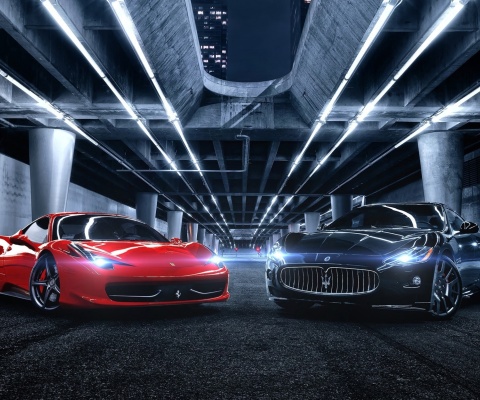 Das Ferrari compare Maserati Wallpaper 480x400