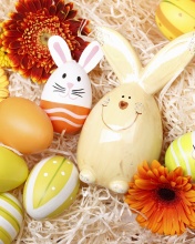 Fondo de pantalla Easter Eggs Decoration with Hare 176x220