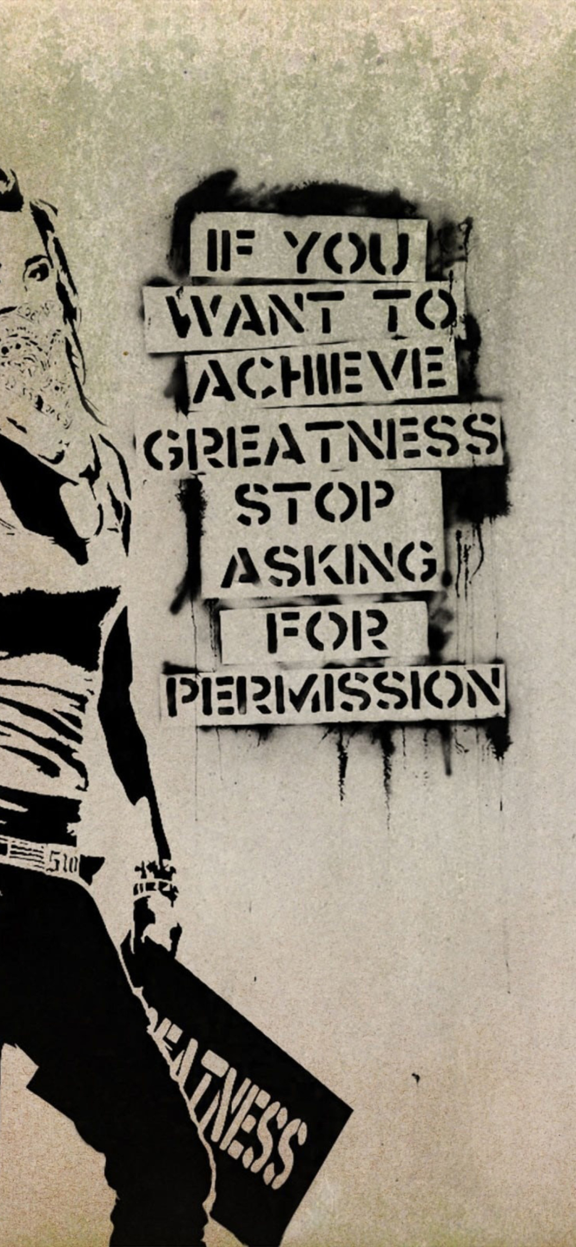 Graffiti Motivation Statement wallpaper 1170x2532