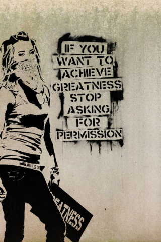 Das Graffiti Motivation Statement Wallpaper 320x480