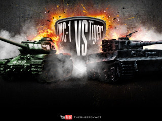 Das World of Tanks Tiger VS IC1 Wallpaper 320x240