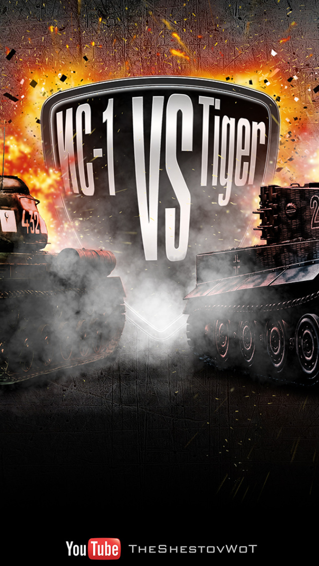 World of Tanks Tiger VS IC1 wallpaper 640x1136