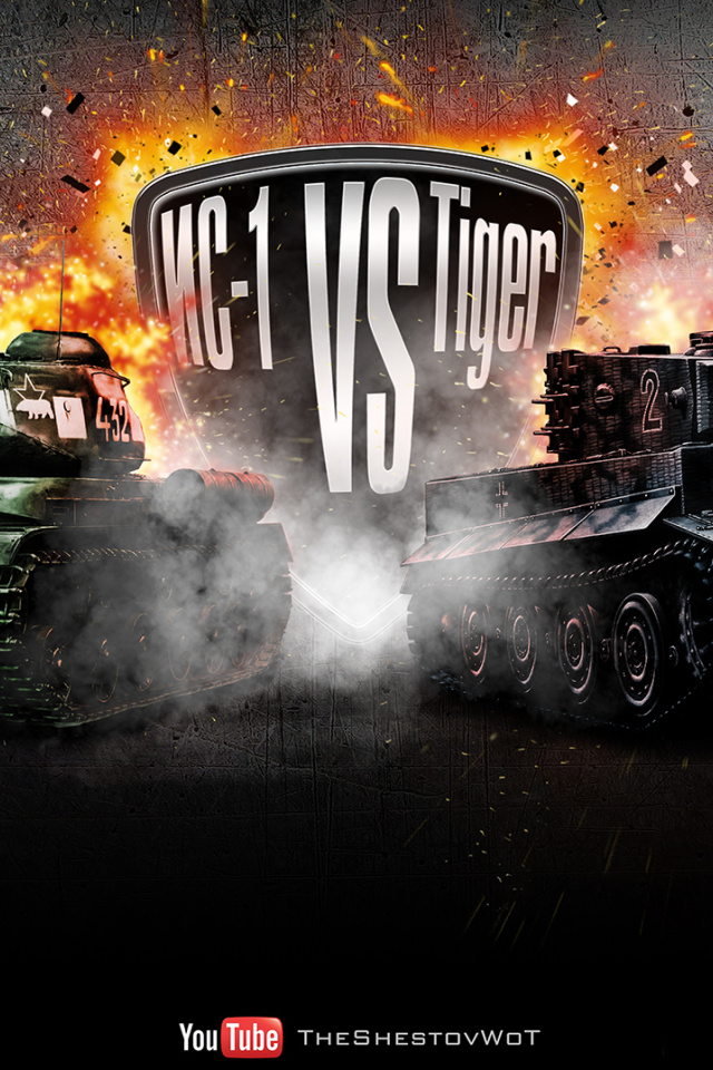 Обои World of Tanks Tiger VS IC1 640x960