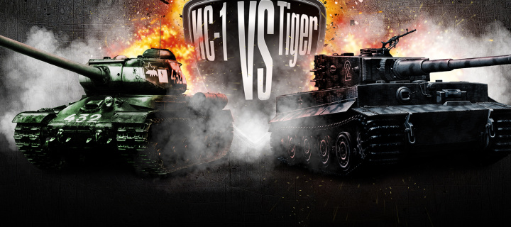 World of Tanks Tiger VS IC1 screenshot #1 720x320