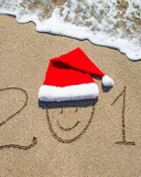 Обои Happy New Year on Sand 128x160