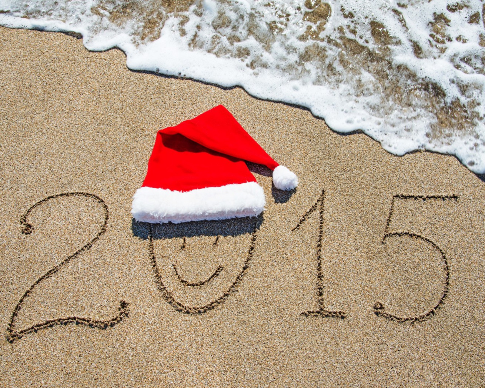 Happy New Year on Sand wallpaper 1600x1280