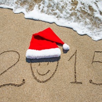 Das Happy New Year on Sand Wallpaper 208x208