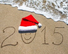 Happy New Year on Sand wallpaper 220x176