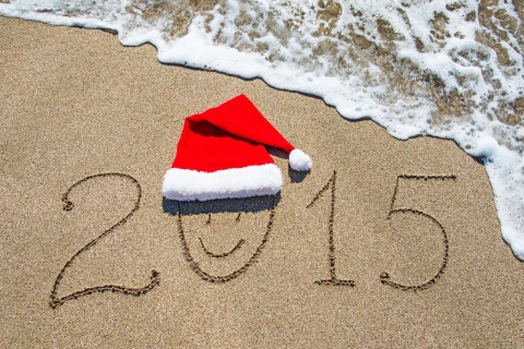 Happy New Year on Sand wallpaper 480x320