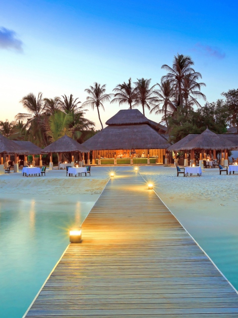 Fondo de pantalla Maldive Islands Resort 480x640