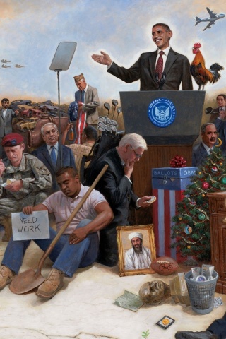Fondo de pantalla Obama USA President 320x480