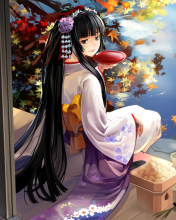 Fondo de pantalla Autumn Kimono Anime Girl 176x220