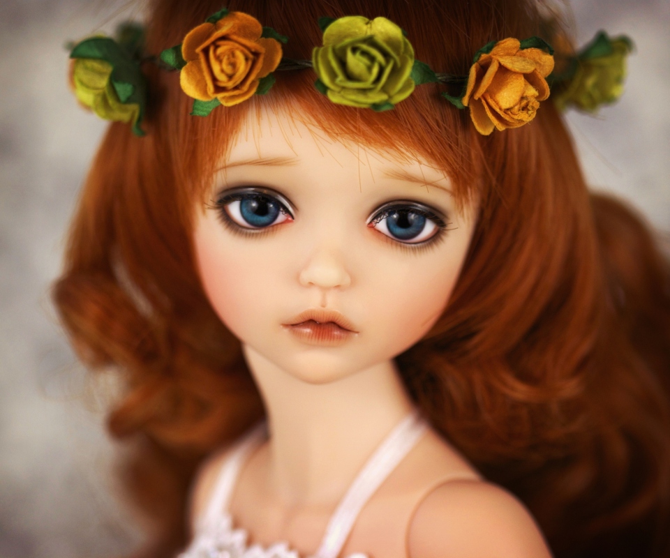 Redhead Doll With Flower Crown wallpaper 960x800